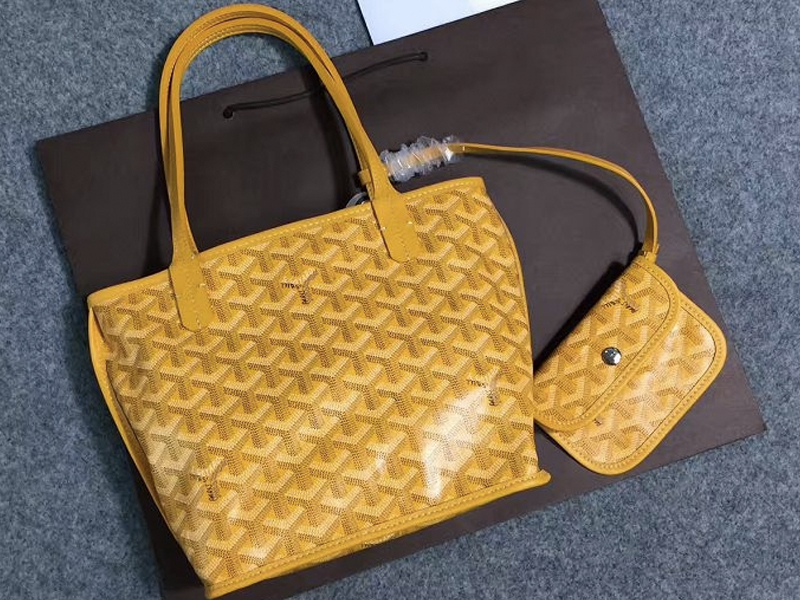 High Quality Replica Goyard Anjou Reversible Tote Mini Yellow Cheap Sale online ,Fake bags Outlet