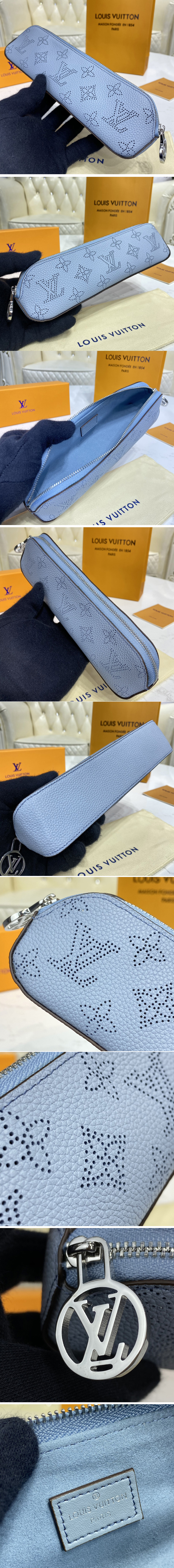 Astuccio Louis Vuitton GI0397 LV Elisabeth in pelle Blue Mahina imitazioni  borse perfette ,Replica, falso