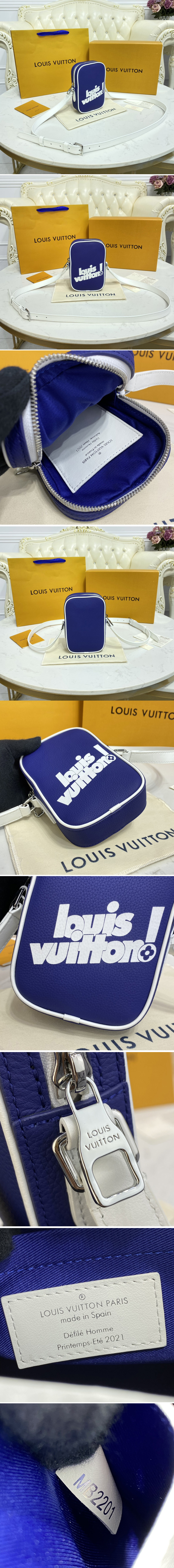 LOUIS VUITTON Calfskin Everyday LV Danube PPM Blue | FASHIONPHILE