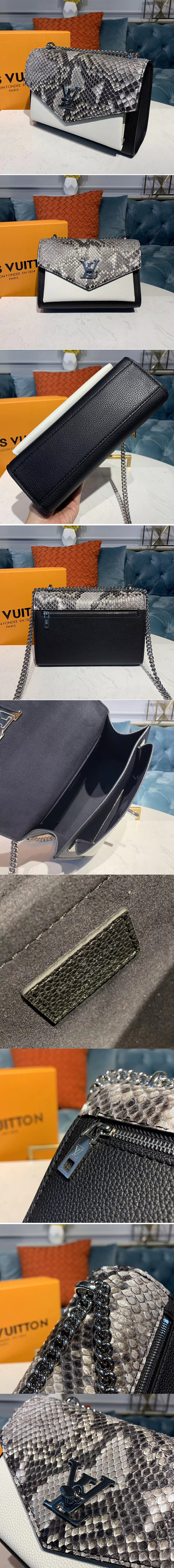 Replica Louis Vuitton N97000 mylockme python skin chain bag size