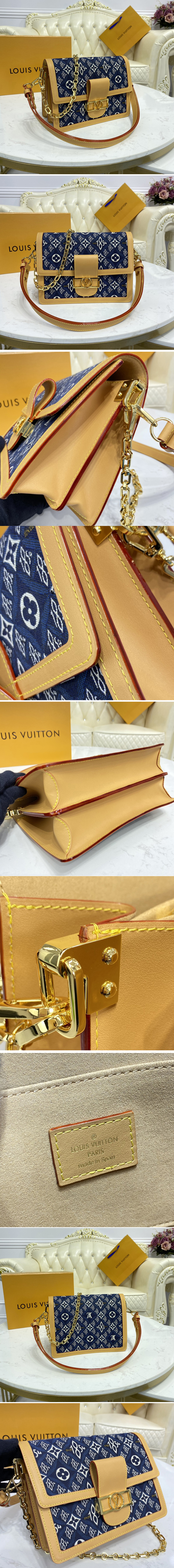Louis Vuitton M57211 LV Dauphine MM handbag In Gray Jacquard Since 1854  textile Replica sale online ,buy fake bag