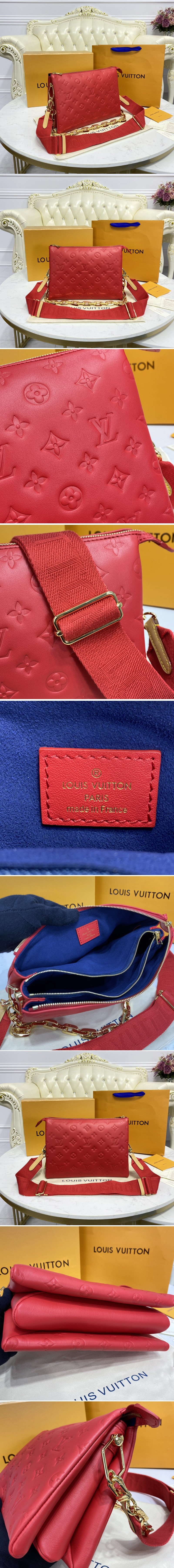 Louis Vuitton M57792 LV Coussin PM handbag in Red Monogram-embossed puffy  lambskin Replica sale online ,buy fake bag