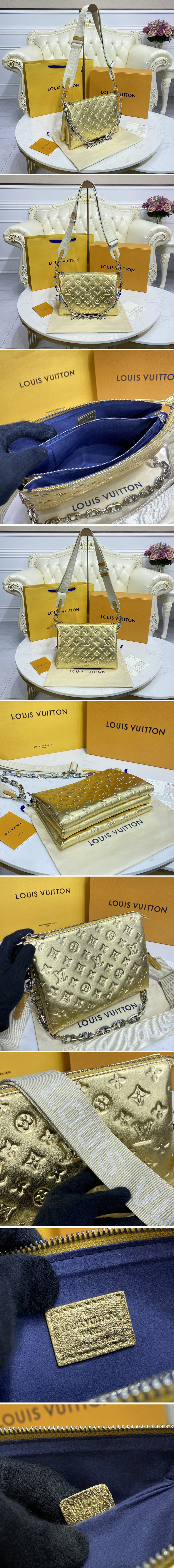 M59278 Louis Vuitton Monogram Embossed Puffy Coussin PM Handbag