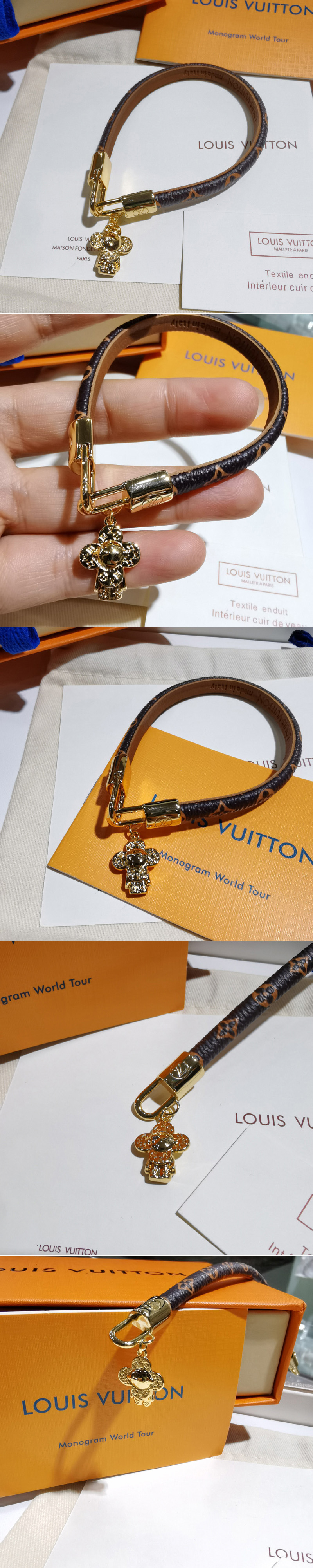 Louis Vuitton M6773E LV Vivienne bracelet in Monogram canvas Replica sale  online ,buy fake bag
