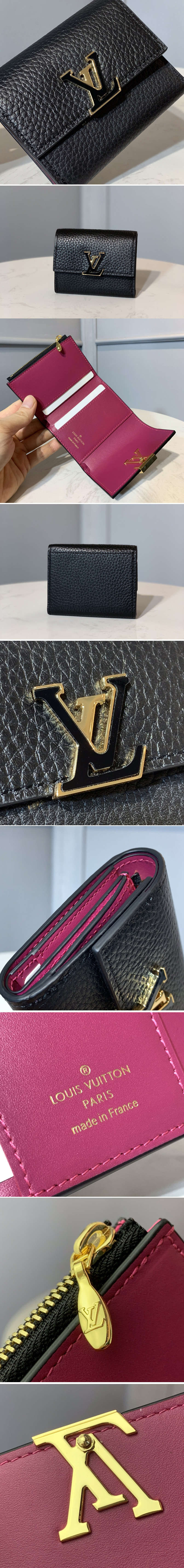 Louis Vuitton M68587 LV Capucines XS wallet Black Taurillon leather Replica  sale online ,buy fake bag