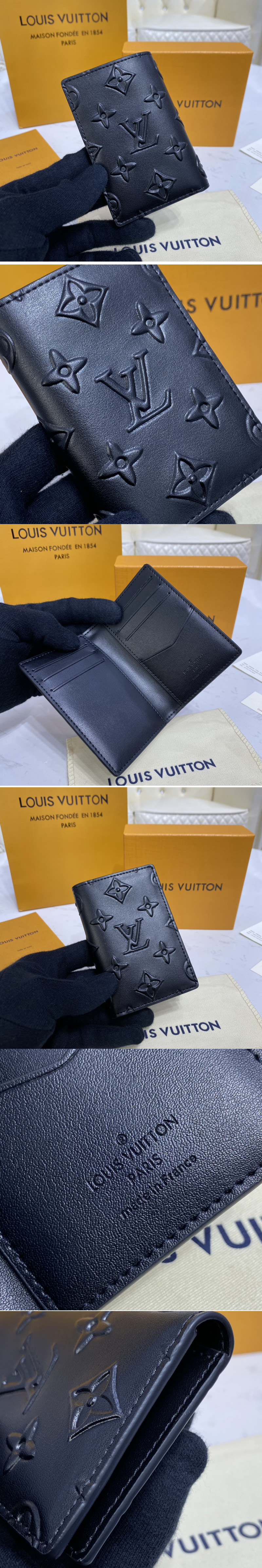 Louis Vuitton Pocket Organizer Monogram Seal Black