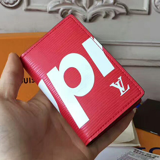 LOUIS VUITTON X SUPREME Epi Pocket Organizer Red 193712
