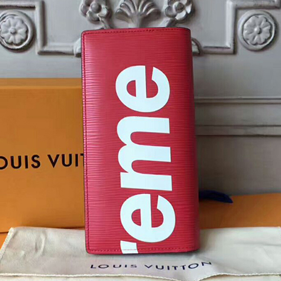 Louis Vuitton X Supreme Brazza Wallet Red