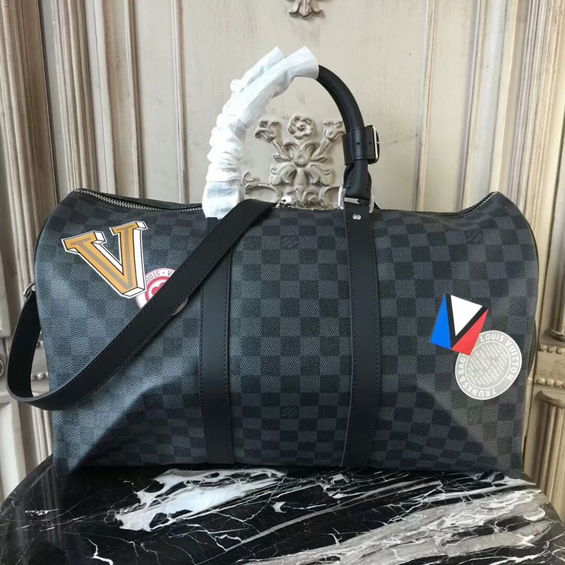 Replica Louis Vuitton Keepall Bandouliere 50 Damier Graphite Giant N40410  for Sale