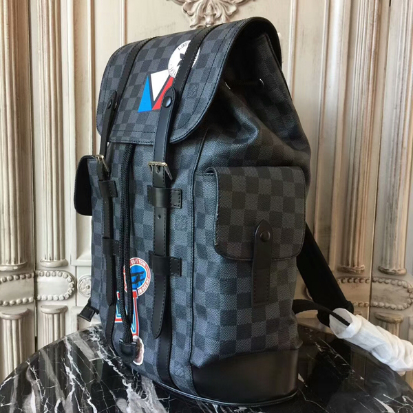 LOUIS VUITTON CHRISTOPHER EPI LEATHER WITH DAMIER GRAPHITE PM