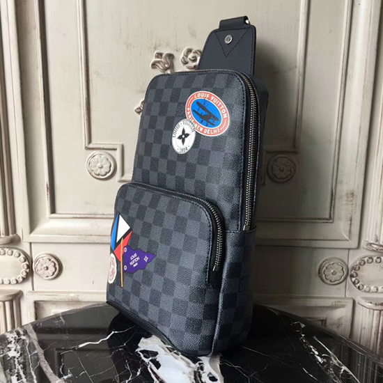 Fake Louis Vuitton Avenue Sling Bag Damier Graphite N40008 Replica Wholesale
