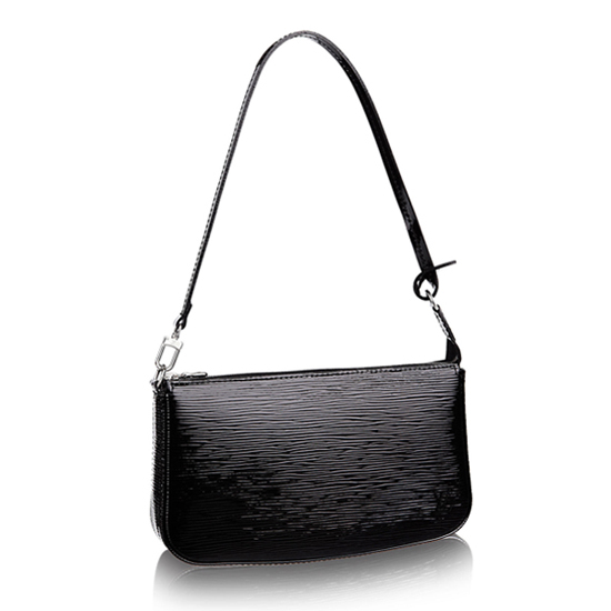 Louis Vuitton Ebene Leather Pochette Accessories Strap - Yoogi's