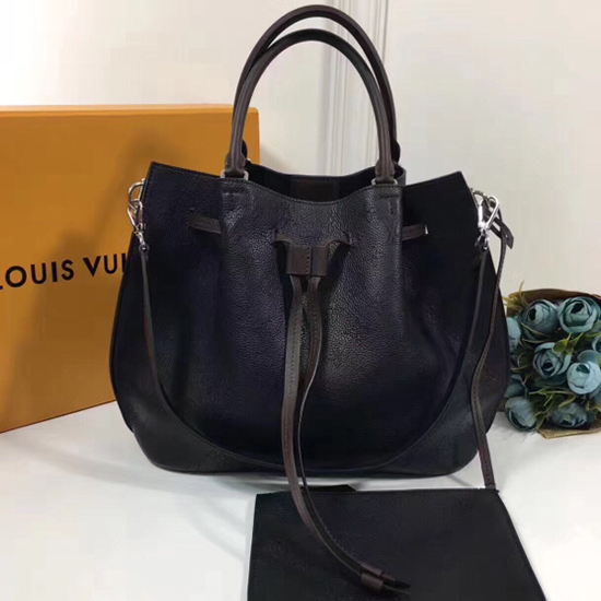 Louis Vuitton Girolata Noir Mahina Leather Bag