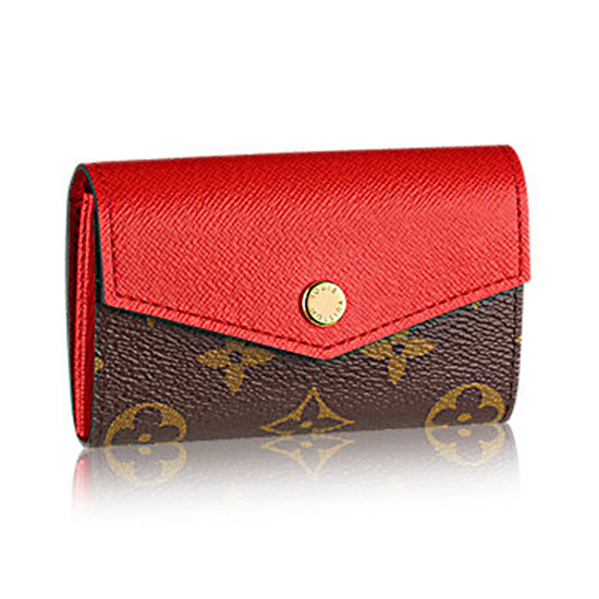 Louis Vuitton, Bags, Louis Vuitton Sarah Multicartes Wallet Monogram  Canvas Brown Red