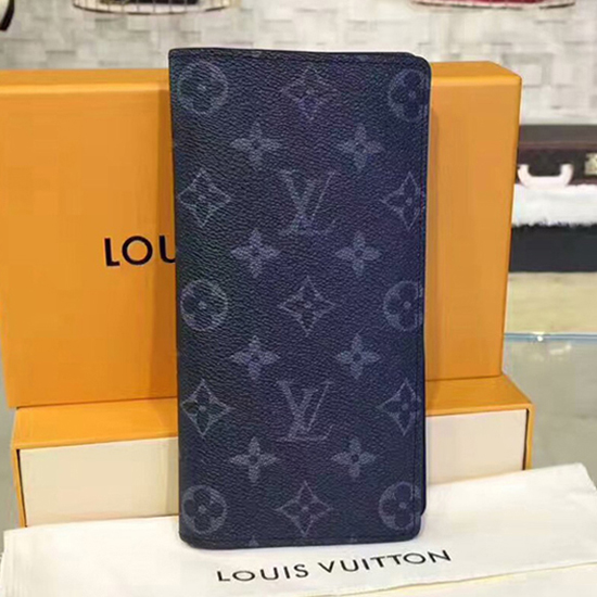 Replica Louis Vuitton M61697 Brazza Wallet Monogram Eclipse Canvas