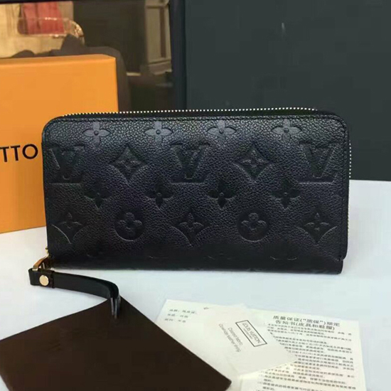 Louis Vuitton M61864 Monogram Empreinte Zippy Wallet - Black for