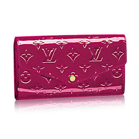 Louis Vuitton Womens Vernis Empreinte Monogram Sarah Envelope Wallet Pink
