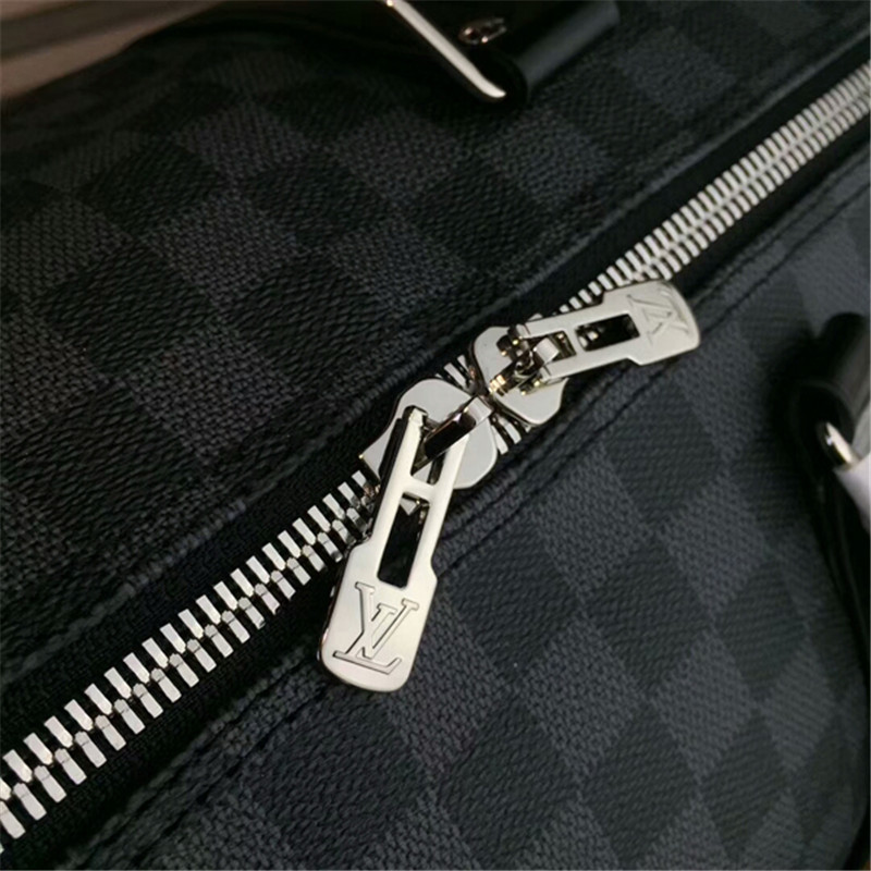 Replica Louis Vuitton Keepall Bandouliere 50B Bag In Monogram Shadow  Leather M46117