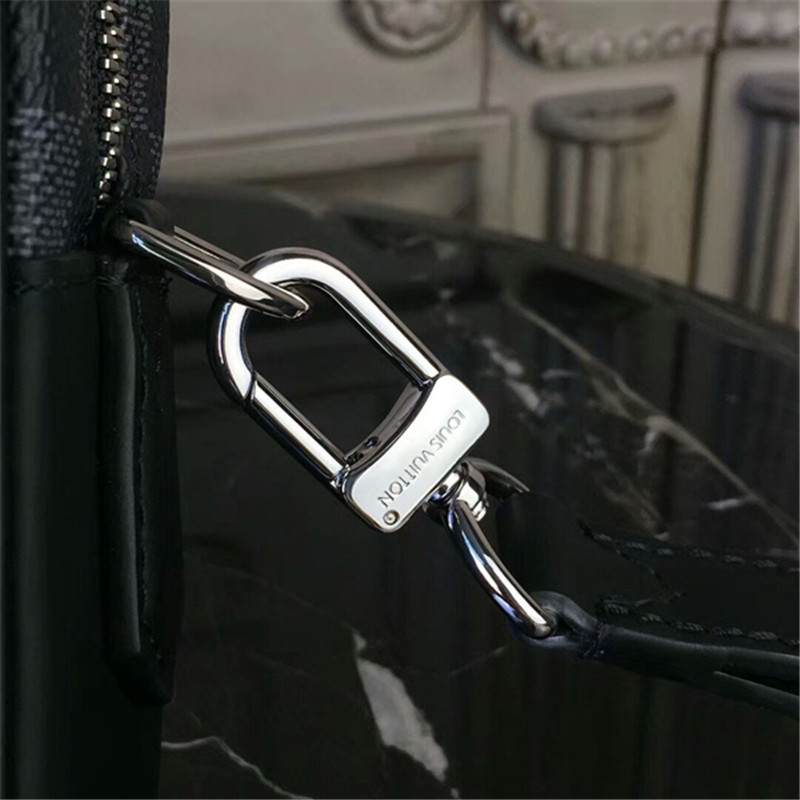 Men LV Louis Vuitton Damier Kasai Clutch Handbag N41664 Leather