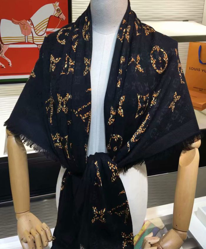 Louis Vuitton, kasjmier sjaal met luipaard print - Unique Designer