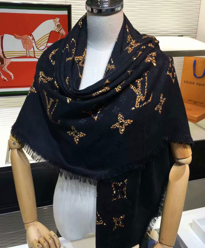 Replica Louis Vuitton tas bedrukte sjaal zwart te koop met