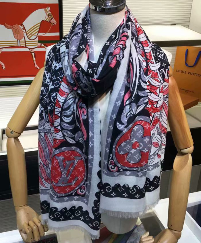 Louis Vuitton, kasjmier sjaal met luipaard print - Unique Designer