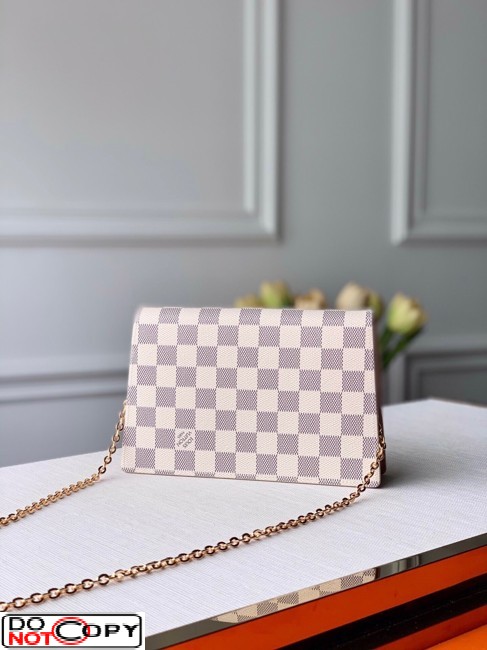 Replica Louis Vuitton Croisette Chain Wallet Damier Azur N60357