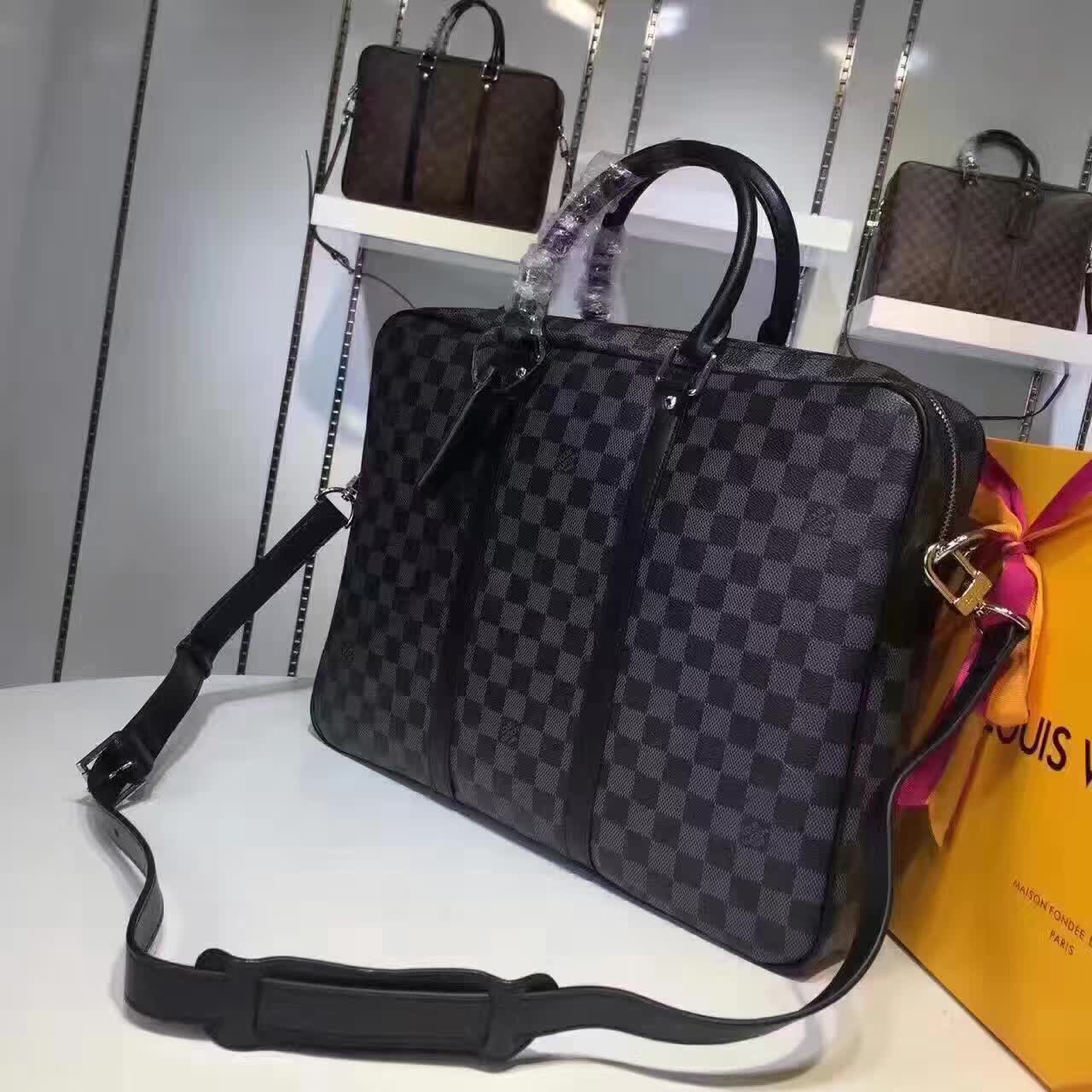 Louis Vuitton Porte-Documents Voyage PM 38cm Black – Pursekelly – high  quality designer Replica bags online Shop!