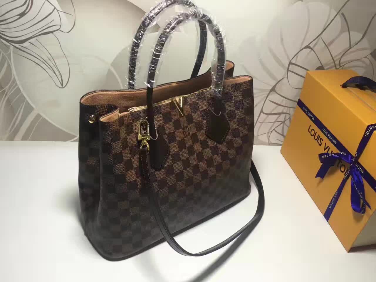 Replica Louis Vuitton N41435 Kensington Tote Bag Damier Ebene