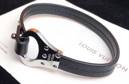 Replica Louis Vuitton Archive Leather Bracelet Black For Sale With Cheap  Price At Fake Bag Store