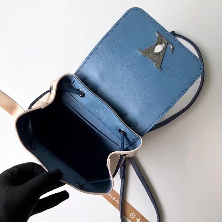 Replica Louis Vuitton Blue Jean Lockme Mini Backpack M55017 BLV027 for Sale