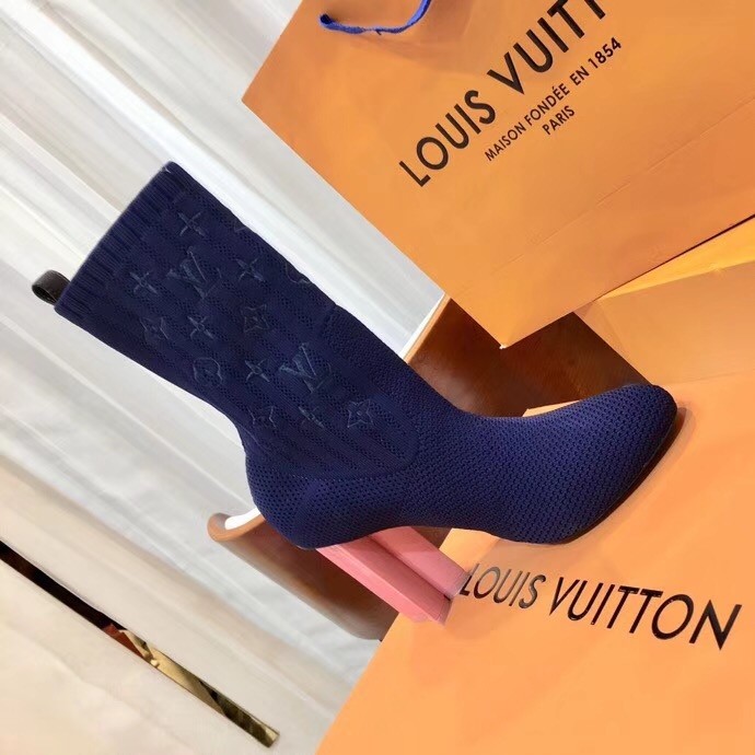 Réplica de Louis Vuitton botines de silueta de tela bordados con