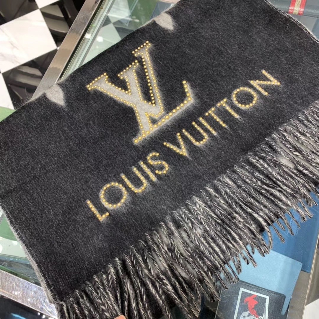 Louis Vuitton, Accessories, Louis Vuitton Escharpe Reykjavik Study Scarf  Noir Cashmere 0 M71588