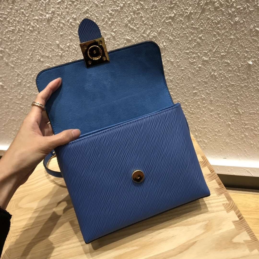 LOUIS VUITTON Locky BB Epi Leather Bleu Jean Shoulder Handbag M53159