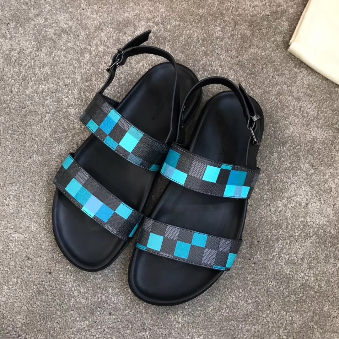 Replica Louis Vuitton LV Escale Palma Flat Sandals Blue