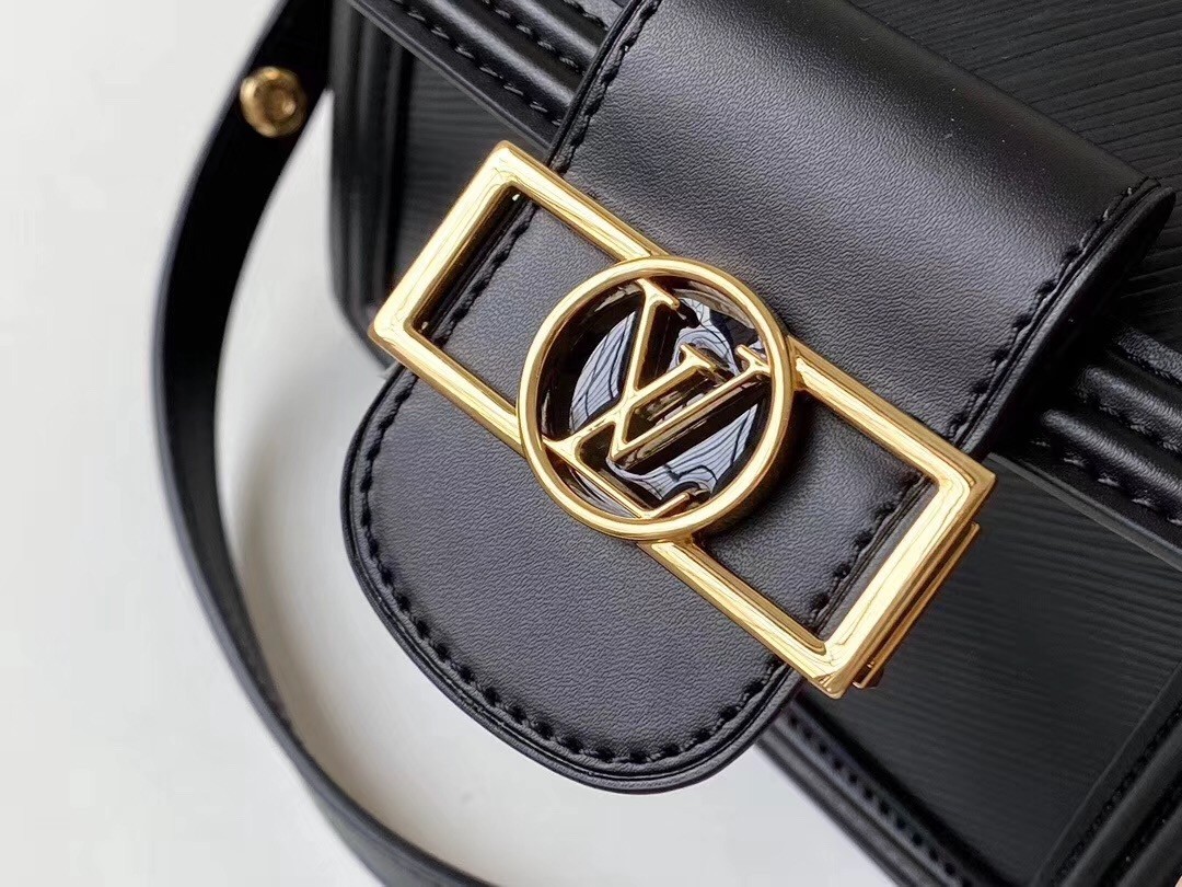 Louis Vuitton Dauphine Shoulder Bag Epi Leather Mini Black 125209188