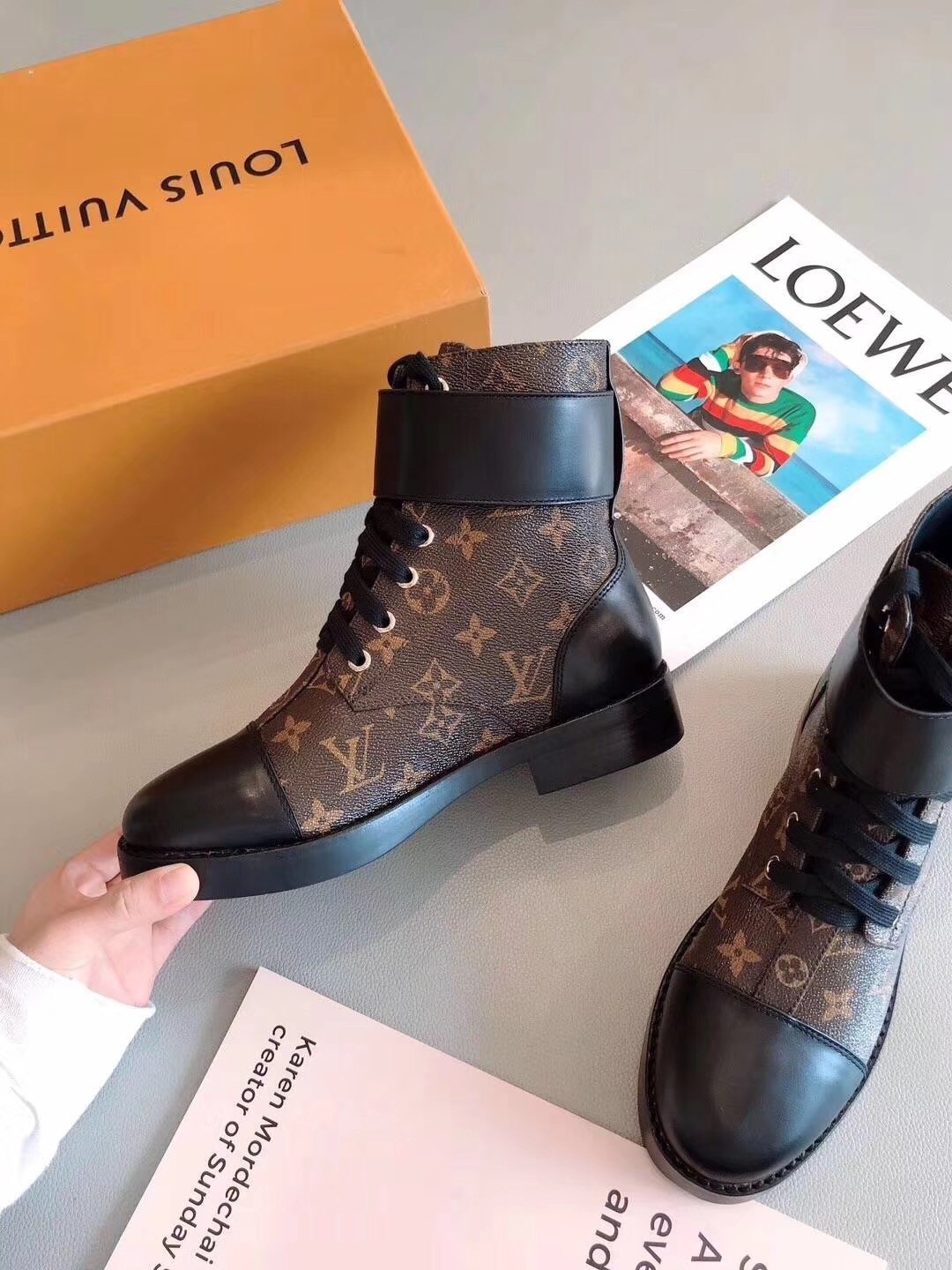 Replica Louis Vuitton Black Wonderland Ranger Boot for Sale