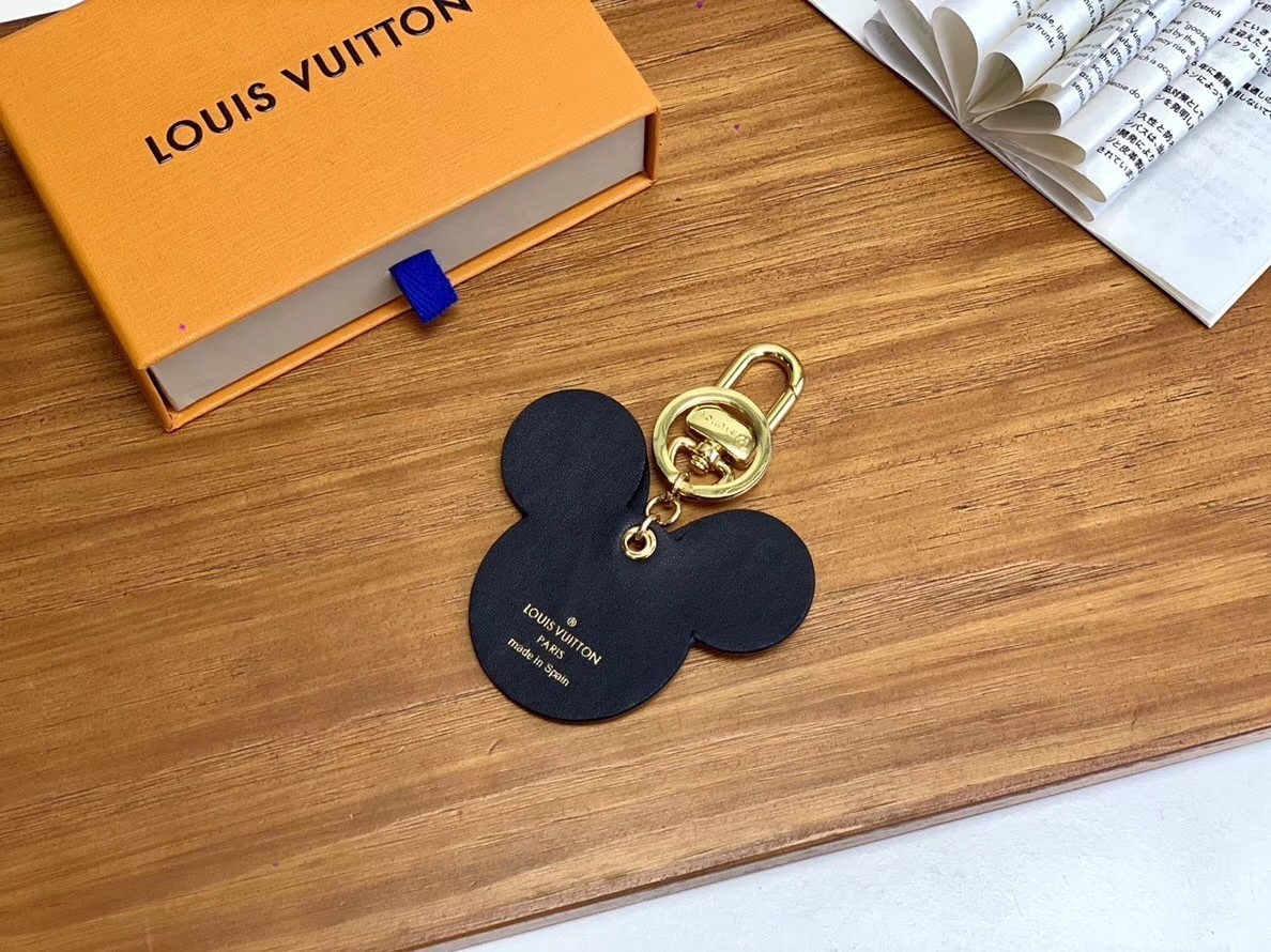 Replica Louis Vuitton Monogram Canvas Bag Charm and Key Holder Mickey Black  For Sale With Cheap Price At Fake Bag Store