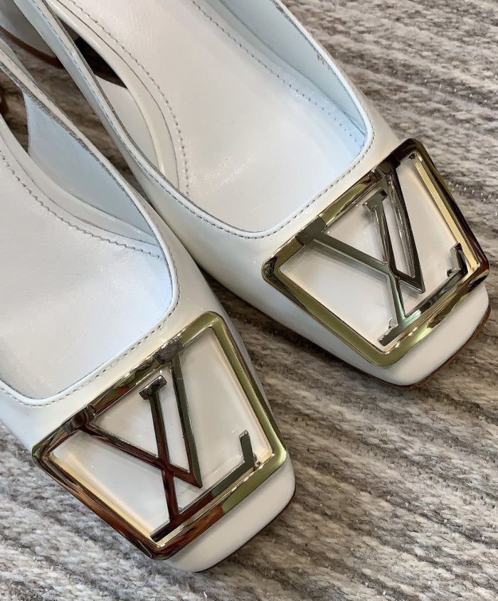 Replica Louis Vuitton Heel 5.5cm Square LV Initials Madeleine