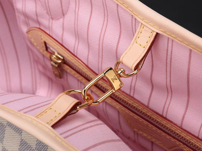 .com: Louis Vuitton Damier Azur Canvas Neverfull MM N41605 Rose  Ballerine : Clothing, Shoes & Jewelry
