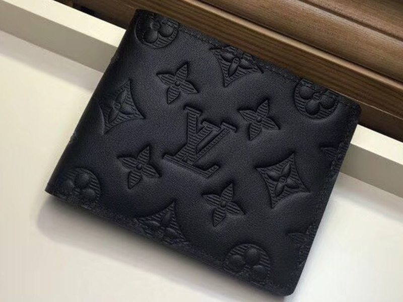 Pre-owned Louis Vuitton Multiple Wallet Monogram Shadow Black