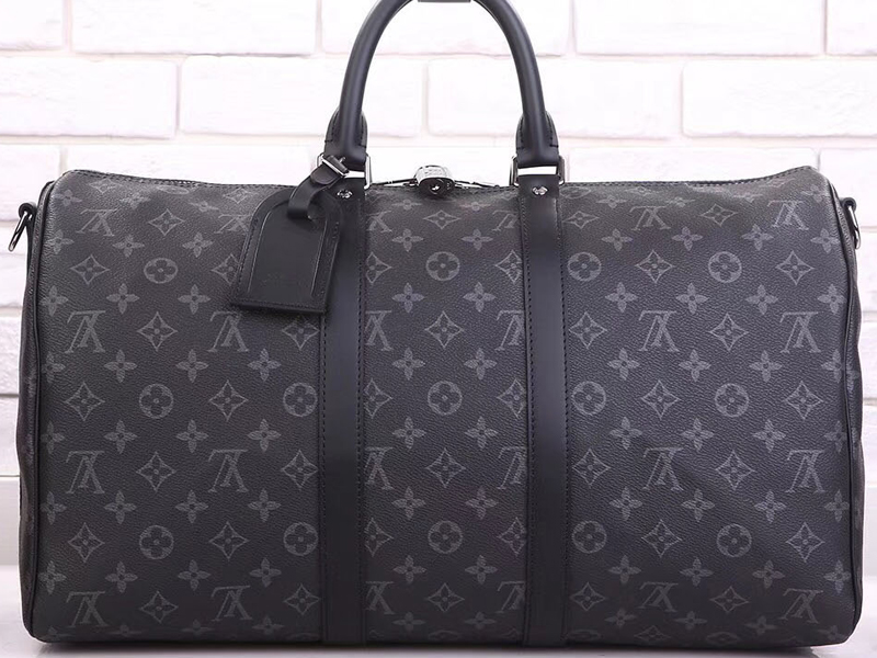 Replica Louis Vuitton Keepall Voyager Monogram Eclipse M43038 for Sale