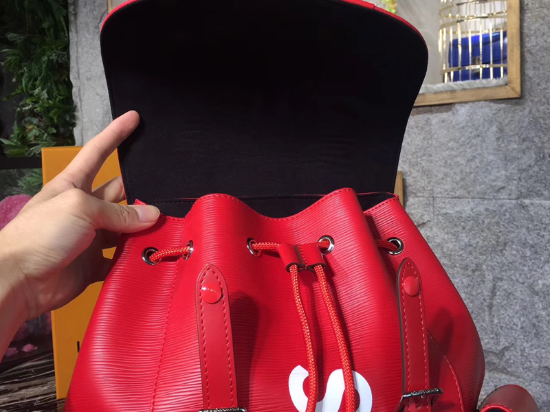 Replica Louis Vuitton X Supreme Christopher Backpack Epi Pm Red