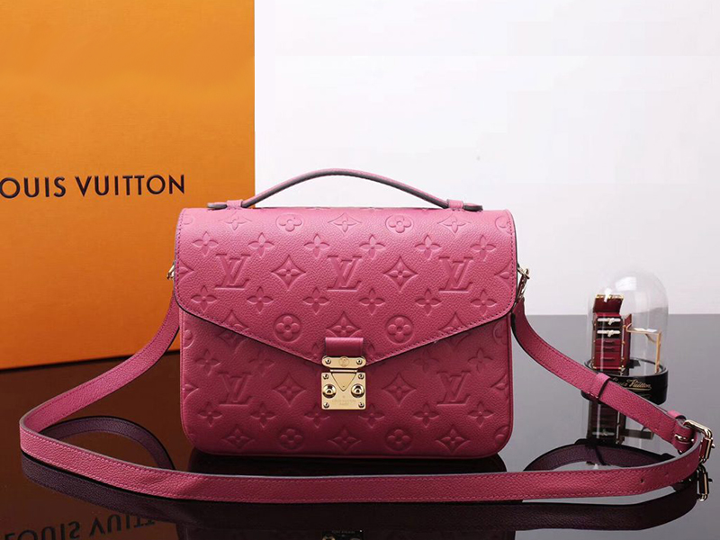 Louis Vuitton Pochette Metis Monogram Empreinte Leather Pink 377143